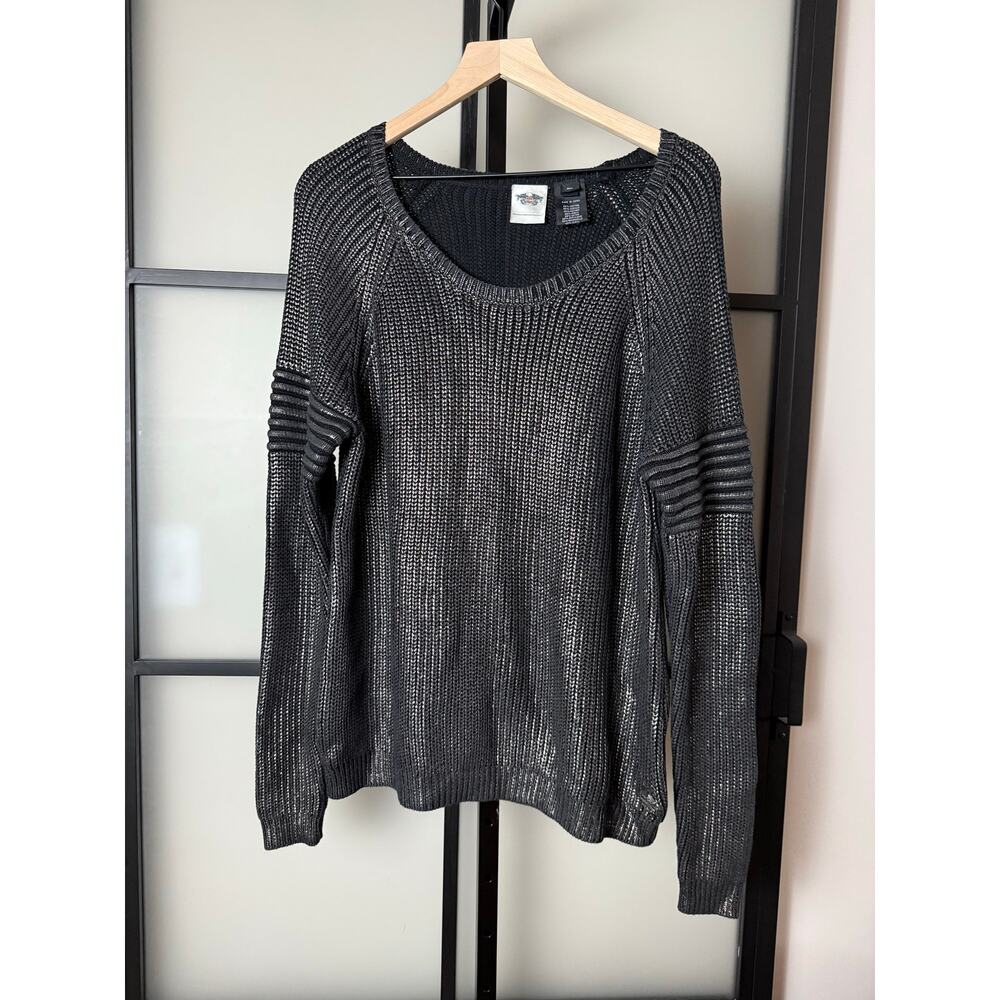Harley-Davidson Ladies Graphite Metallic Pullover Sweater Size 2XL - Picture 1 of 7